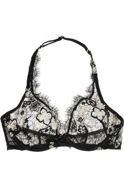 Agent Provocateur Woman Magdelena Embroidered Chantilly Lace Plunge Bra ...