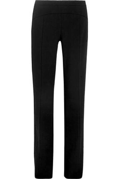 Shop Narciso Rodriguez Woman Stretch-wool Straight-leg Pants Black