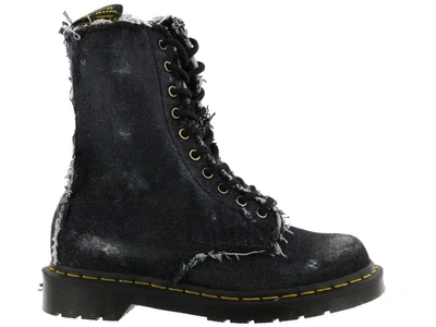 Shop Off-white Denim Bleached Boot In Black