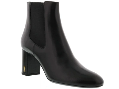 Shop Saint Laurent Loulou Ankle Boot In Black