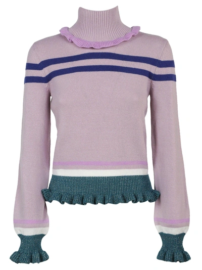 Shop Valentino Flared Sweater In Multicolour