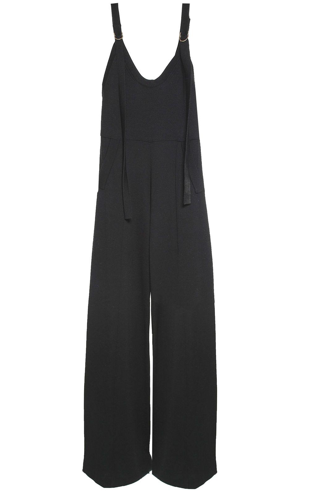black knit overalls
