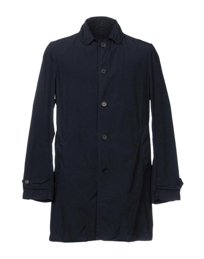 Shop Aspesi Overcoats In Dark Blue