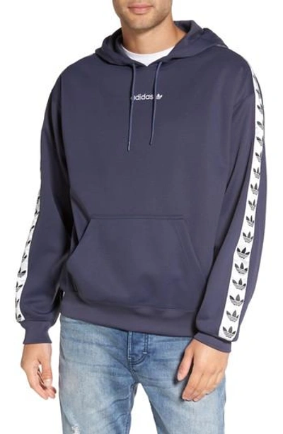 Shop Adidas Originals Tnt Logo Tape Pullover Hoodie In Bold Blue
