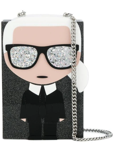 Karl Lagerfeld K/ikonik Karl Minaudière Clutch Bag In Black | ModeSens