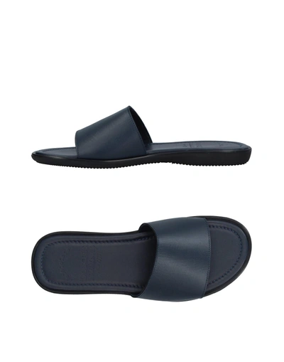 Shop Doucal's Sandals In Dark Blue