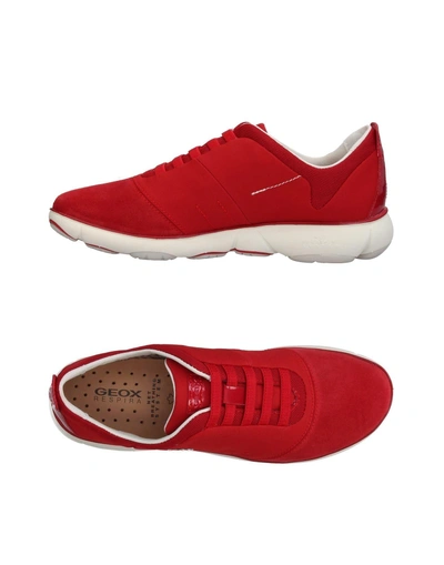 Shop Geox Sneakers In Brick Red