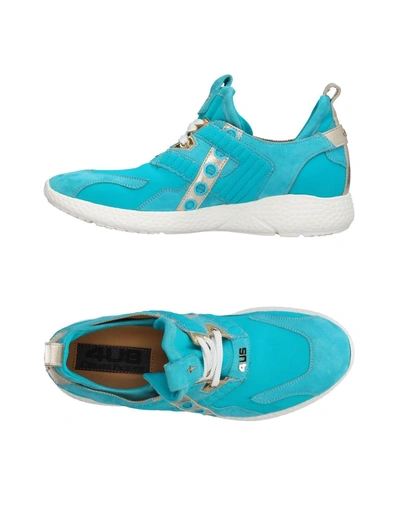 Shop Cesare Paciotti 4us Sneakers In Turquoise
