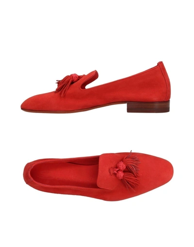 Shop Santoni Loafers In Red