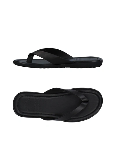 Shop Doucal's Toe Strap Sandals In Black