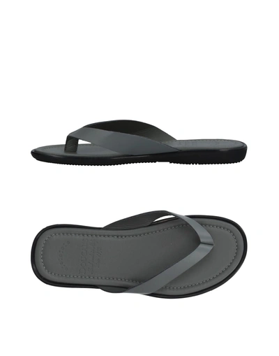 Shop Doucal's Flip Flops In Grey