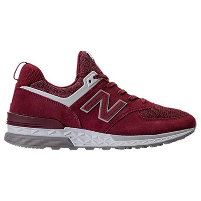 Shop New Balance Men's 574 Sport Suede Casual Shoes, Red - Size 11.0