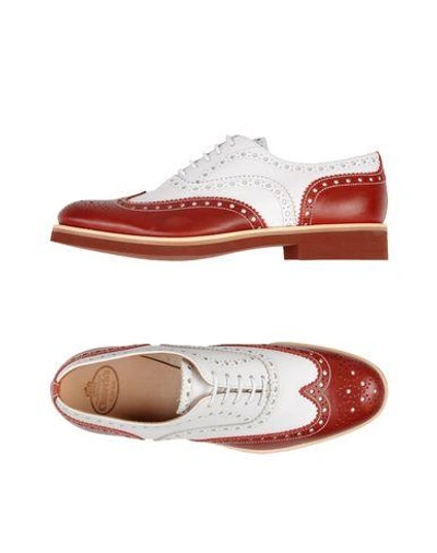 Shop Church's Laced Shoes In Maroon