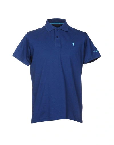 Shop Tru Trussardi Polo Shirts In Blue