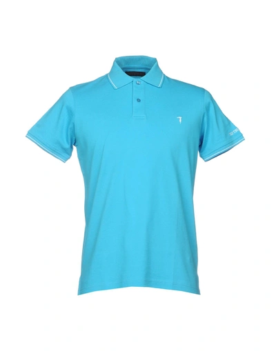 Shop Tru Trussardi Polo Shirt In Turquoise