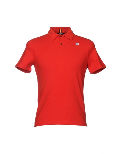 Shop K-way Polo Shirts In Red