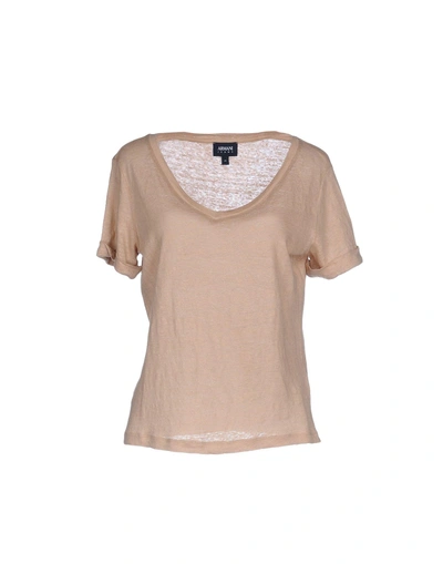 Shop Armani Jeans T-shirts In Sand