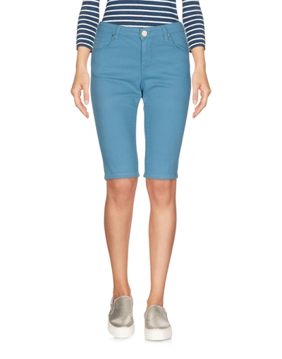 Shop Pinko Denim Shorts In Pastel Blue