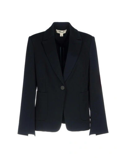 Shop Diane Von Furstenberg Suit Jackets In Dark Blue