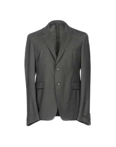 Shop Prada Suit Jackets In Steel Grey