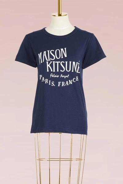 Shop Maison Kitsuné Palais Royal Cotton T-shirt In Navy
