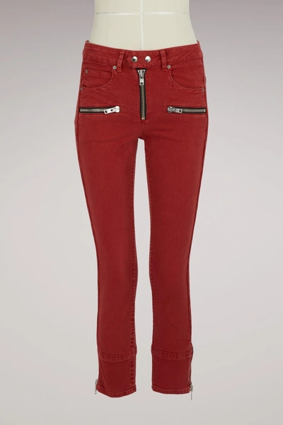 Shop Isabel Marant Étoile Cotton Pelona Trousers In Red