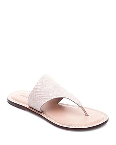 Shop Bernardo Monica Croc Embossed Thong Sandals In Blush