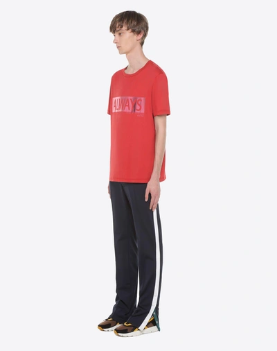 Shop Valentino 'always' Print T-shirt In Red
