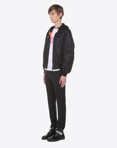 Shop Valentino Hooded Bomber With Always Lettering In Black