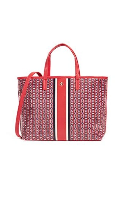 Shop Tory Burch Gemini Link Small Tote In Exotic Red