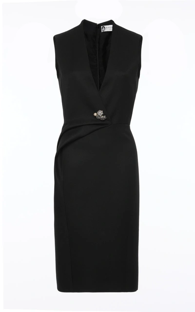 Shop Lanvin Double Wool Couture Dress In Black