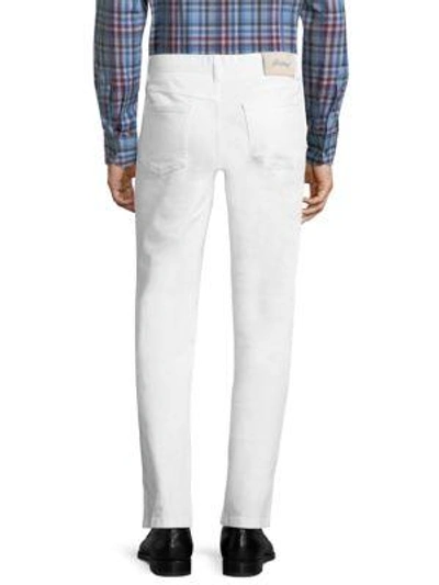 Shop Brioni Cotton Slim Fit Jeans In White