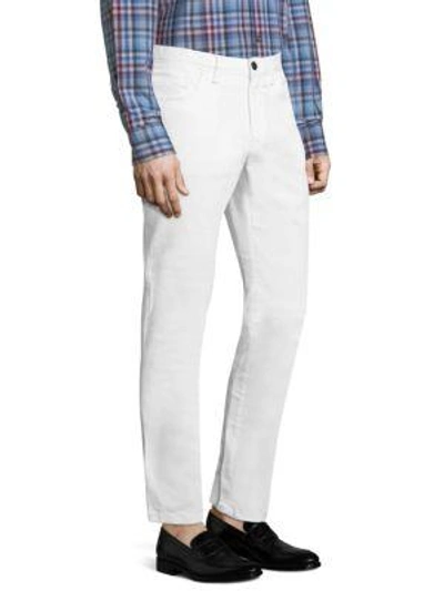 Shop Brioni Cotton Slim Fit Jeans In White