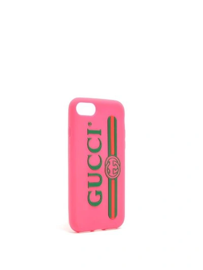 Gucci Pink Vintage Logo Iphone 7 Case In Pink Multi | ModeSens