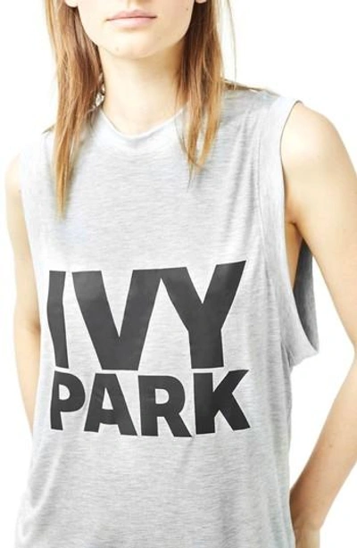 Shop Ivy Park Logo Tank In Grey