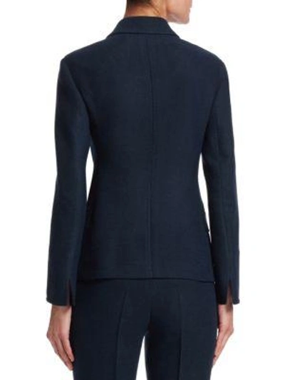 Shop Akris Oklahoma Denim Wool-blend Jacket