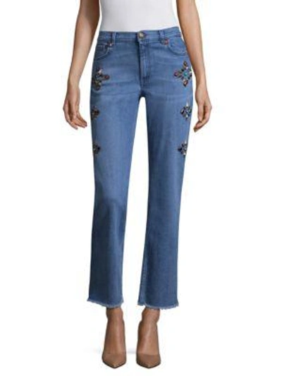 Shop Etro Studded Flare Jeans In Denim