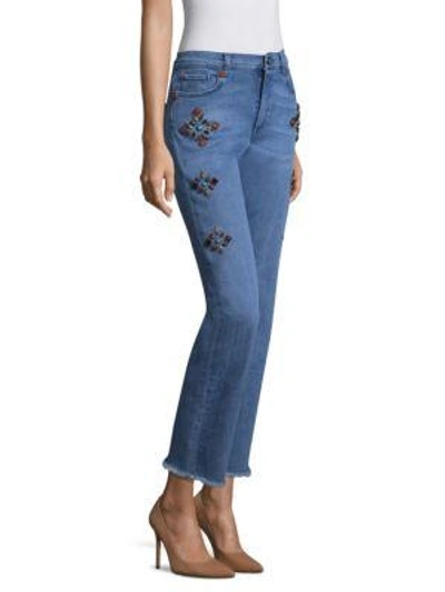 Shop Etro Studded Flare Jeans In Denim
