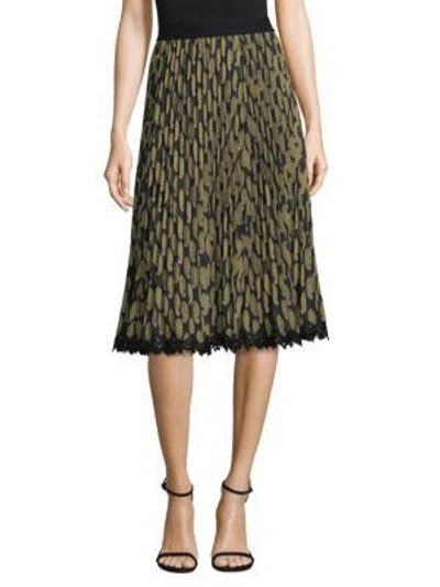 Shop Kobi Halperin Viola Accordion Pleat Skirt In Black Multi