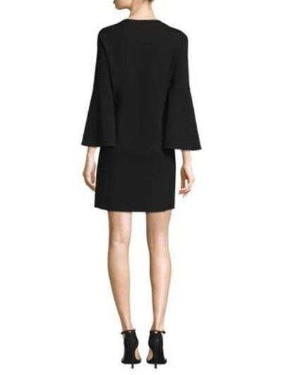 Shop Kobi Halperin Mireya Bell-sleeve Shift Dress In Black