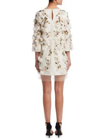 Shop Marchesa Notte Embroidered & Sequin Tunic Dress In Ivory