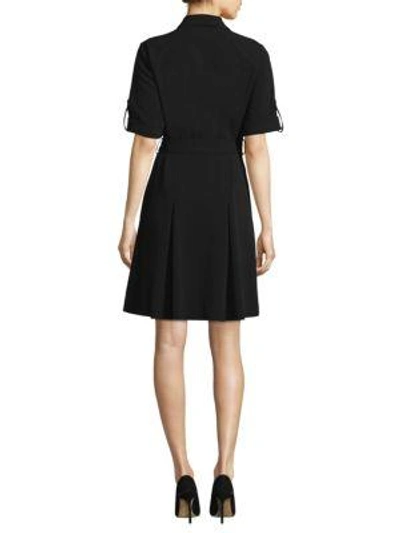 Shop Michael Michael Kors Zip-front Shirt Dress In Black