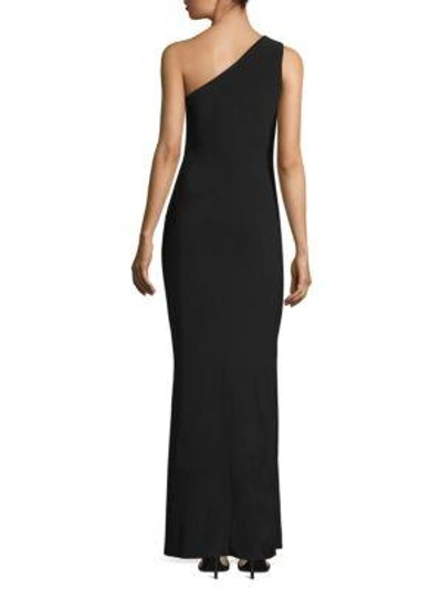 Shop Laundry By Shelli Segal One-shoulder Beaded Gown In Black