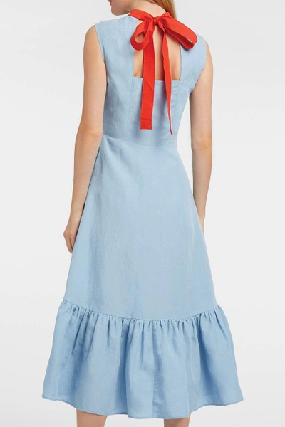 Shop Rejina Pyo Bridget Two-tone Woven Dress In Blue