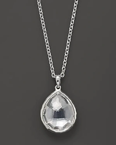 Shop Ippolita Sterling Silver Medium Teardrop Pendant Necklace In Clear Quartz, 16
