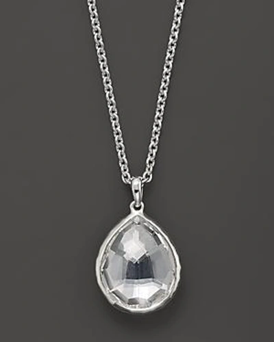 Ippolita Sterling Silver Medium Teardrop Pendant Necklace In Clear Quartz, 16