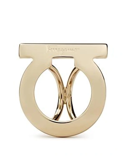 Shop Ferragamo Logo Scarf Ring In Gold