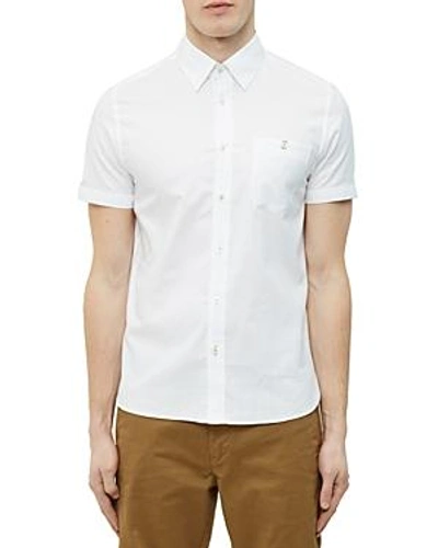 Shop Ted Baker Mini Textured Regular Fit Button-down Shirt In White