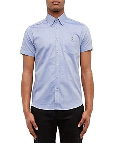 Shop Ted Baker Mini Textured Regular Fit Button-down Shirt In Blue