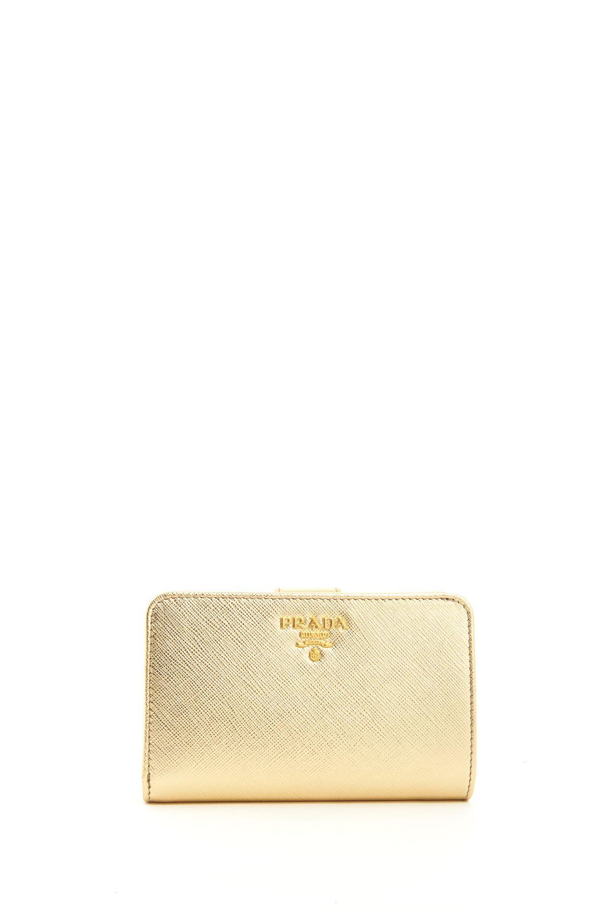 prada wallet gold